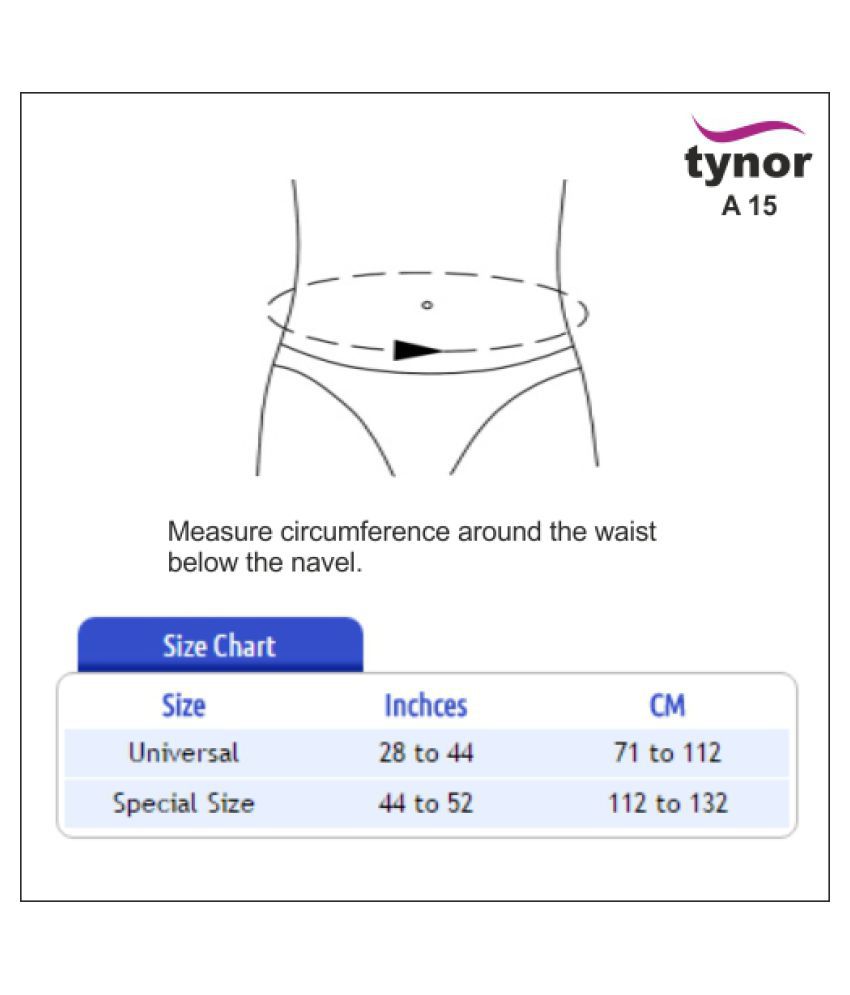 Tynor Elbow Support Size Chart