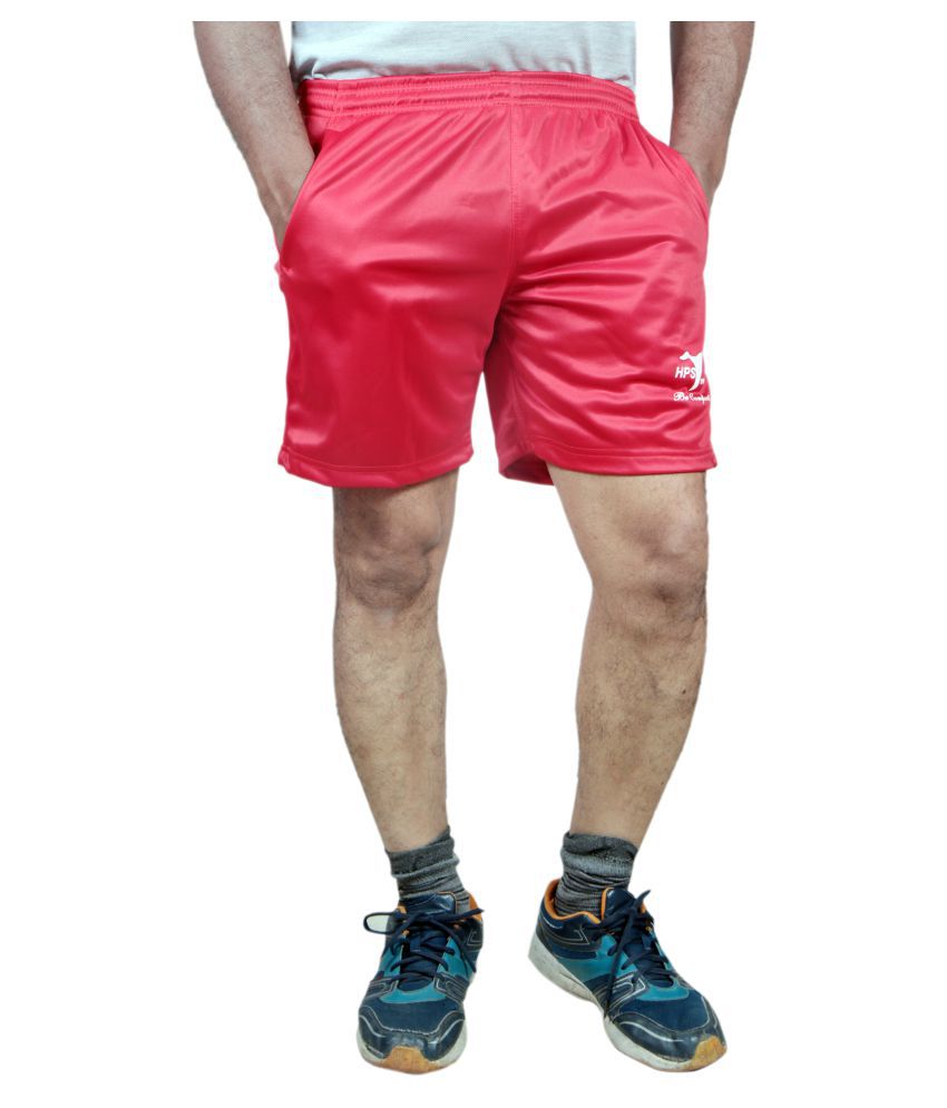     			HPS Sports Red Polyester Cotton Outdoor & Adventure Shorts Single