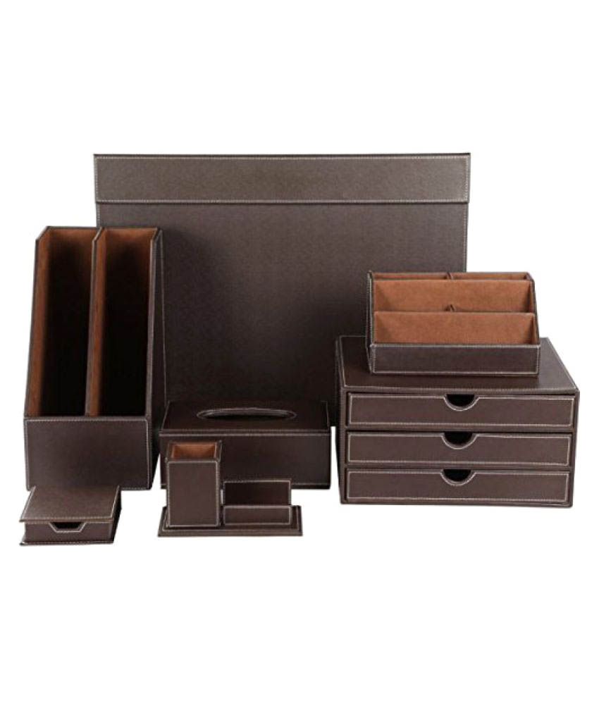 Artikle Leather Office Desk Organizer Set Including Pad 2 Artikle Leather Office Desk Organizer Set Including Pad 2 Slot