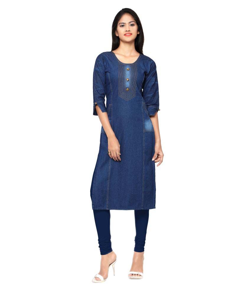 blue jeans kurti