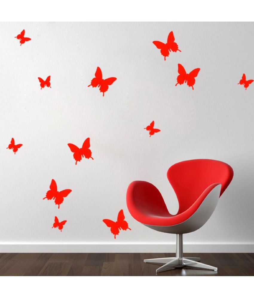     			Jaamso Royals 3D Wallsticker PVC Red Wall Sticker - Pack of 1