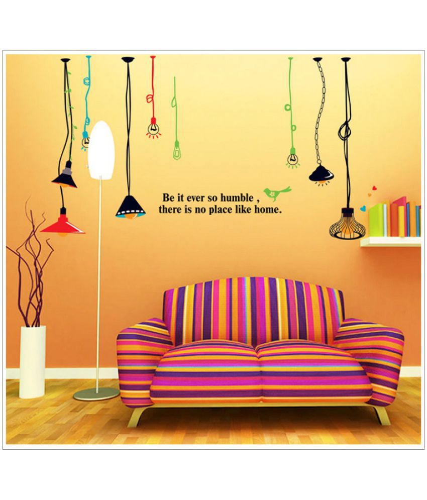     			Jaamso Royals Light Bulbs Design PVC Multicolour Wall Sticker - Pack of 1