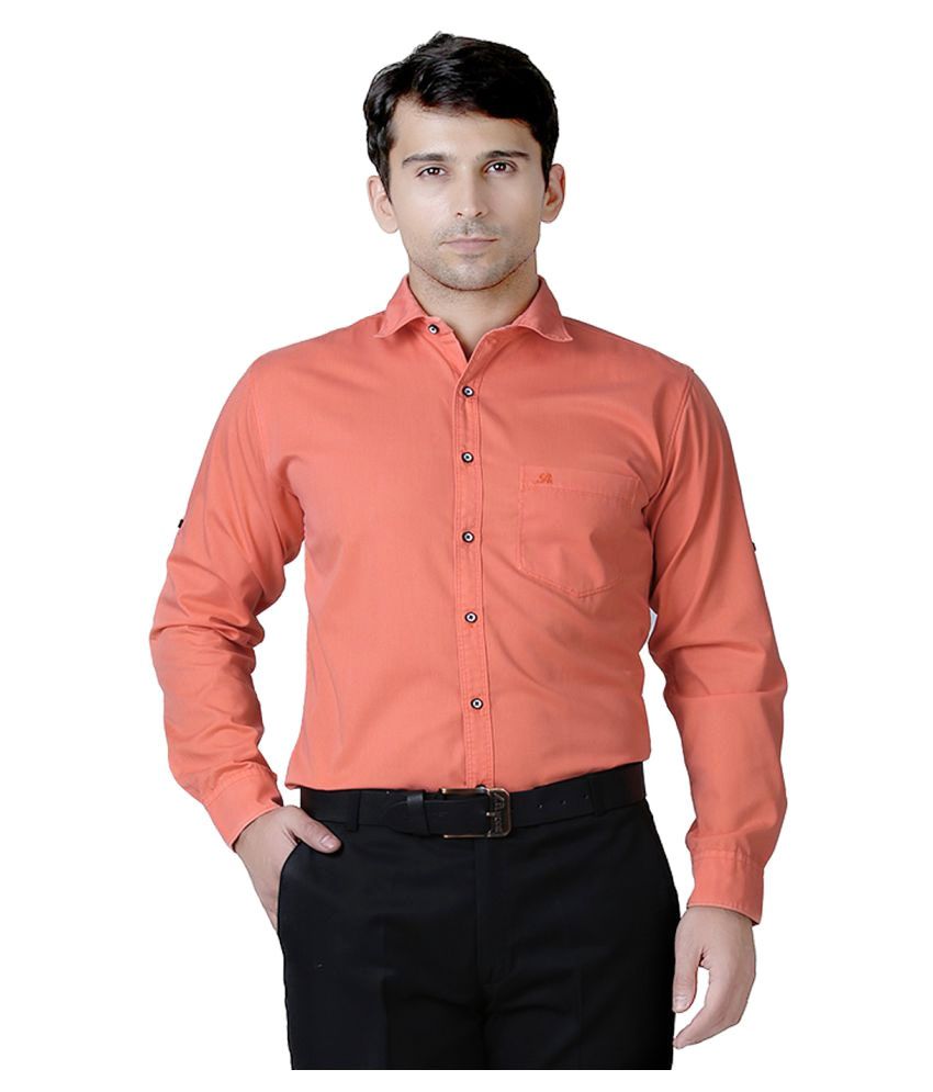 peach colour formal shirt