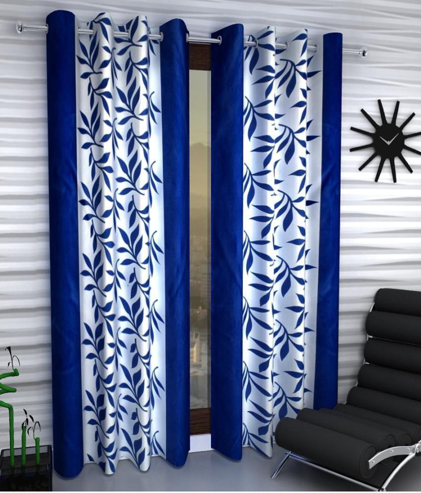     			Tanishka Fabs Semi-Transparent Curtain 5 ft ( Pack of 2 ) - Multi Color
