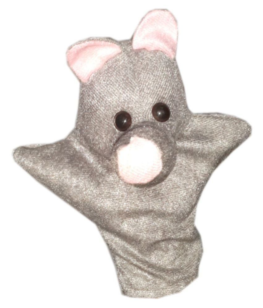     			Kaku Fancy Dresses Elephant Hand Puppets -Grey, Free Size, for Boys & Girls