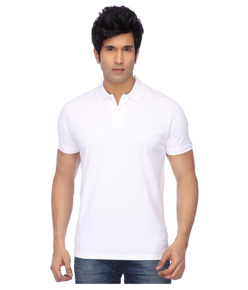     			Concepts White Slim Fit Polo T Shirt