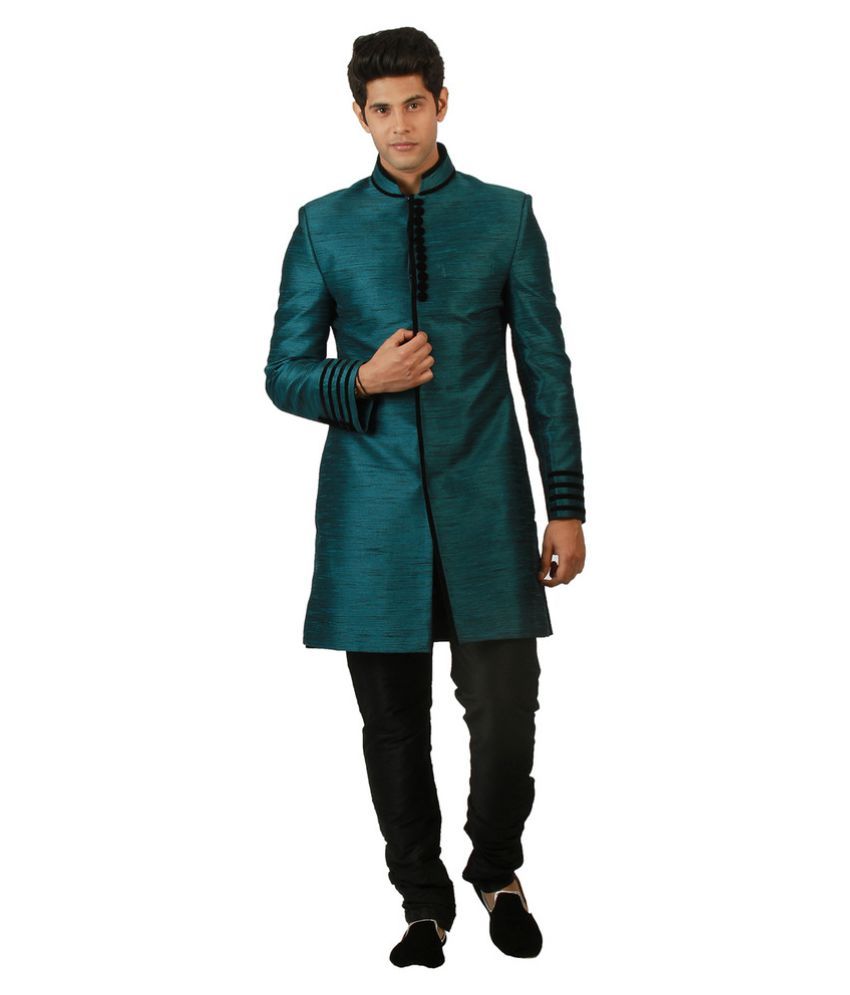 amora blue silk blend sherwani buy amora blue silk blend amora blue silk blend sherwani buy amora blue silk blend