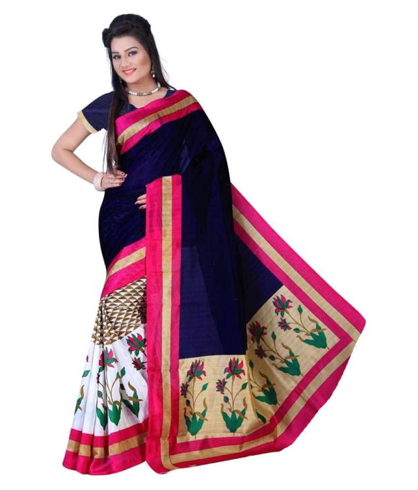 Krizel Multicoloured Bhagalpuri Silk Saree - Buy Krizel Multicoloured ...