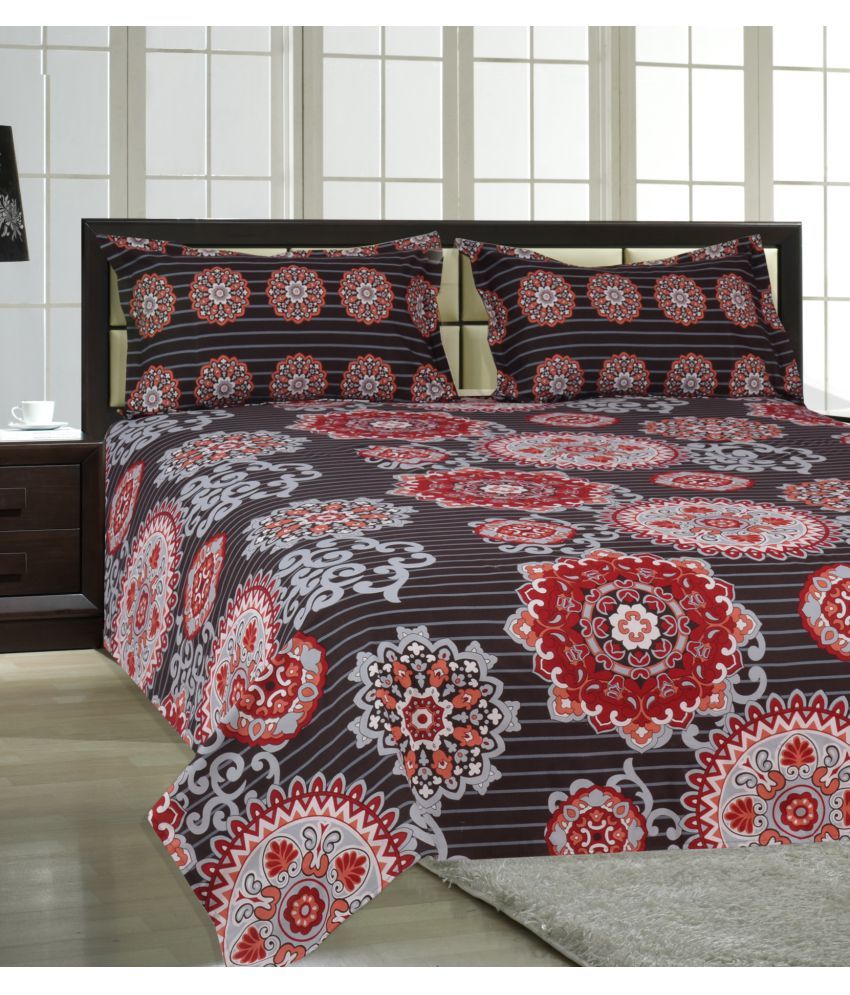 Salona Bichona King Cotton Multicolor Motifs Bed Sheet Buy Salona Bichona King Cotton