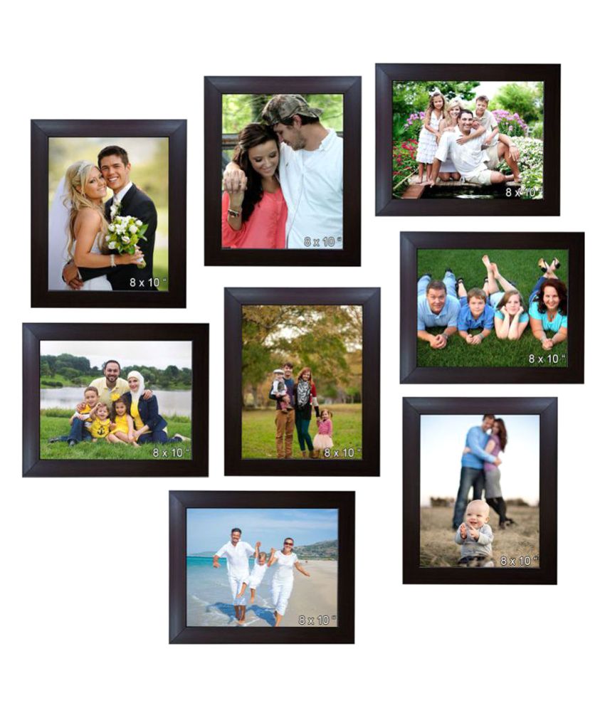 Foreve Collection Mdf Wall Hanging Brown Photo Frame Sets - Pack Of 8 