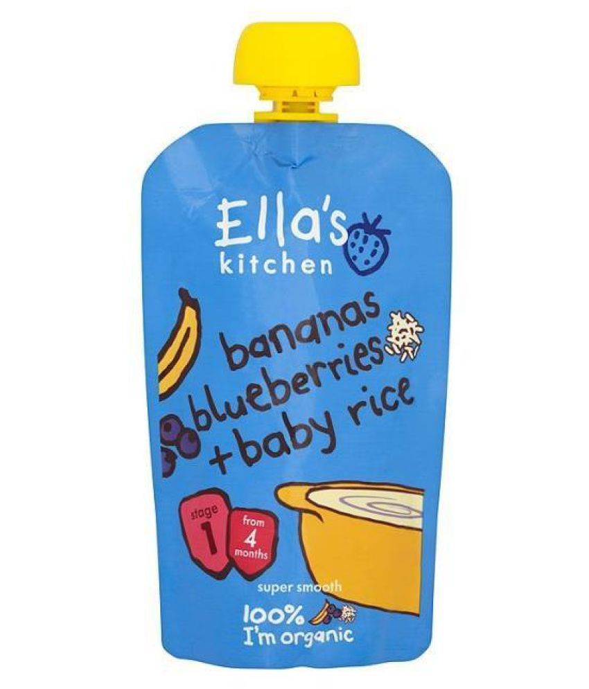 Ella's Kitchen Bananas Blueberries & Baby Rice Snack Foods for 12