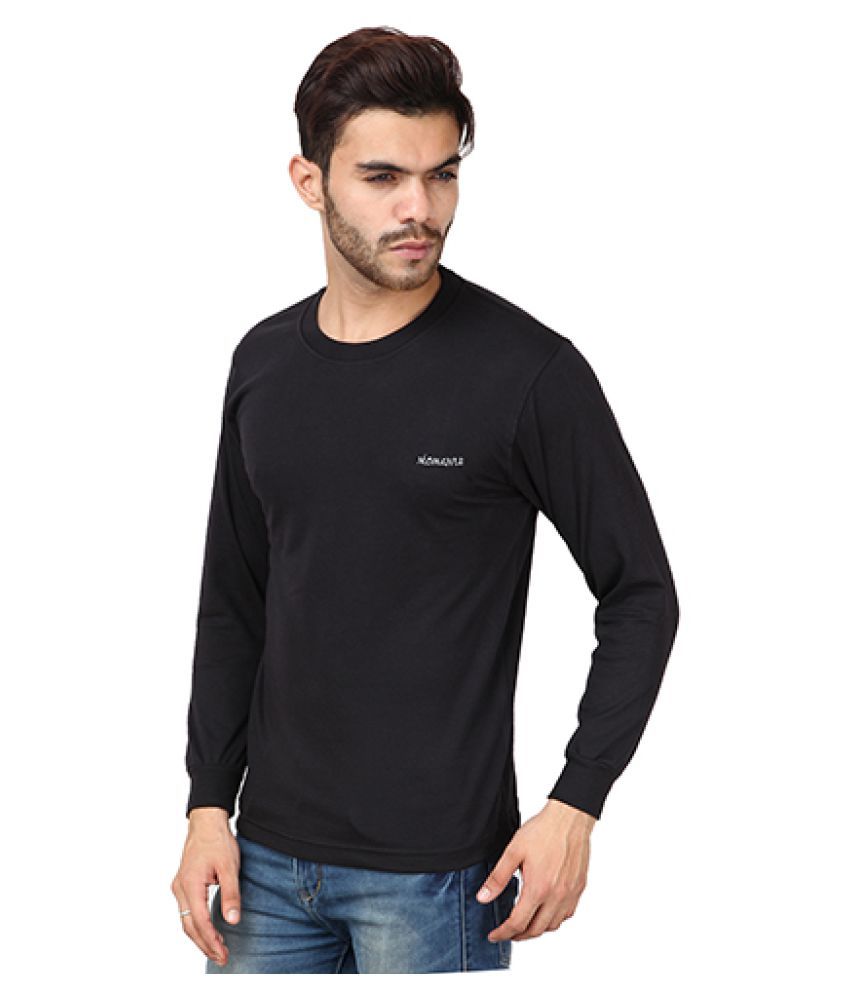 100 Percent Cotton Black Solids T-Shirt 