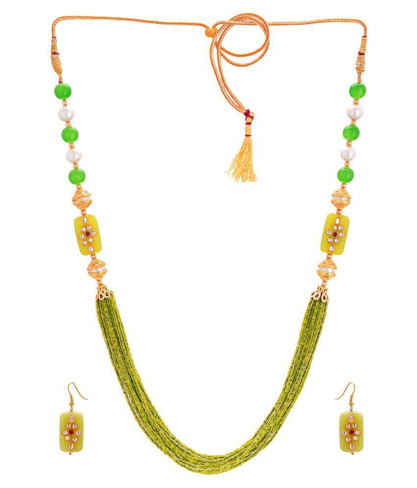 parrot green necklace set