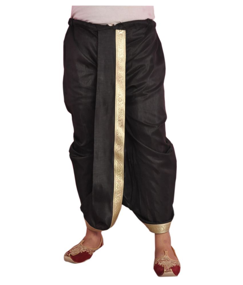 black dhoti and black shirt