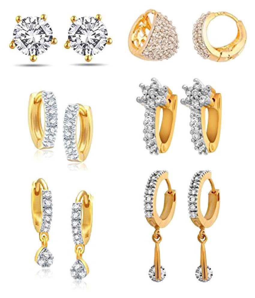     			Zeneme Combo of Trendy American Diamond Earrings Jewellery For Women / Girls