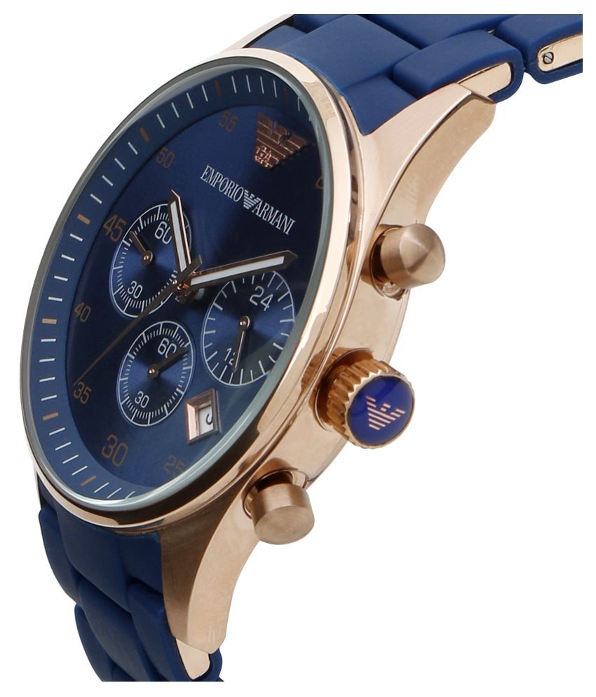 armani chronograph watch blue