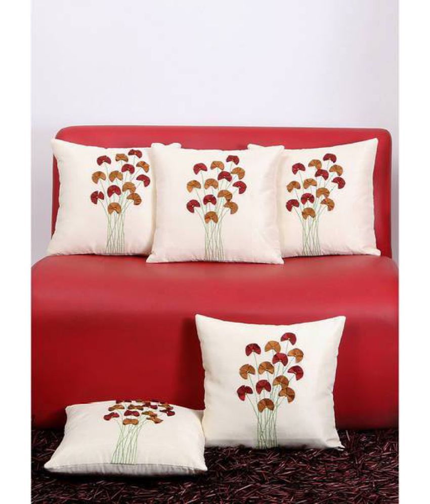 Stuff N' Fluff Set of 5 Polyester Cushion Covers 40X40 cm (16X16) Buy