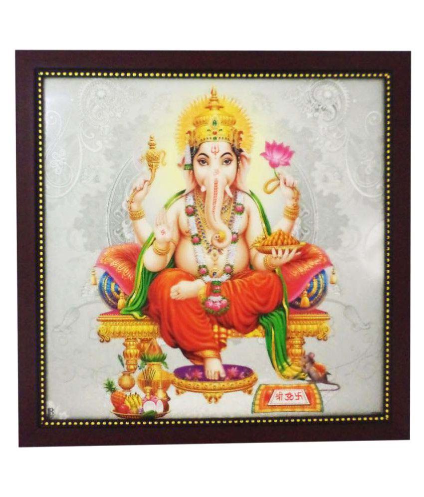 Lord Ganesha (34 cm x 34 cm x 1.5 cm, Red) / Gifts / Home decor / Home