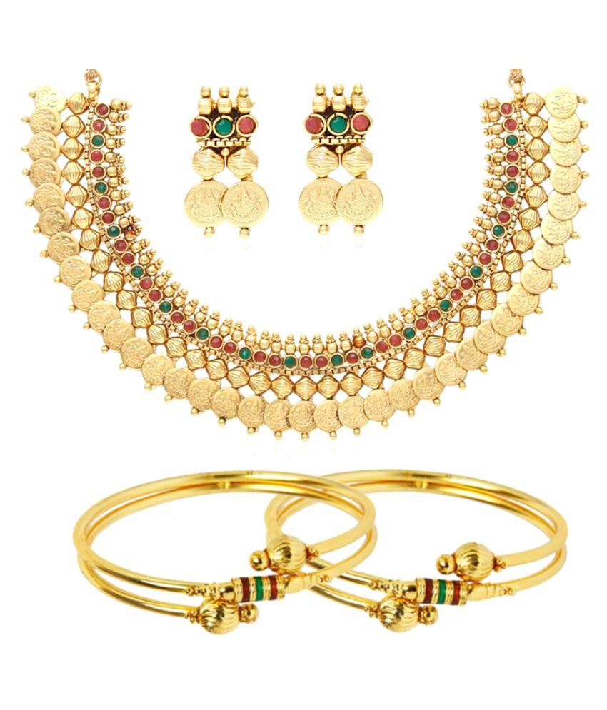     			Zeneme Gold Plated Necklace combo set