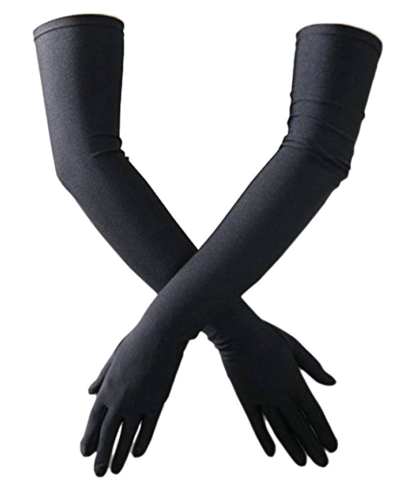     			Tahiro Black Cotton Casual Sun Rays Protector Full Length Gloves - Pack Of 1