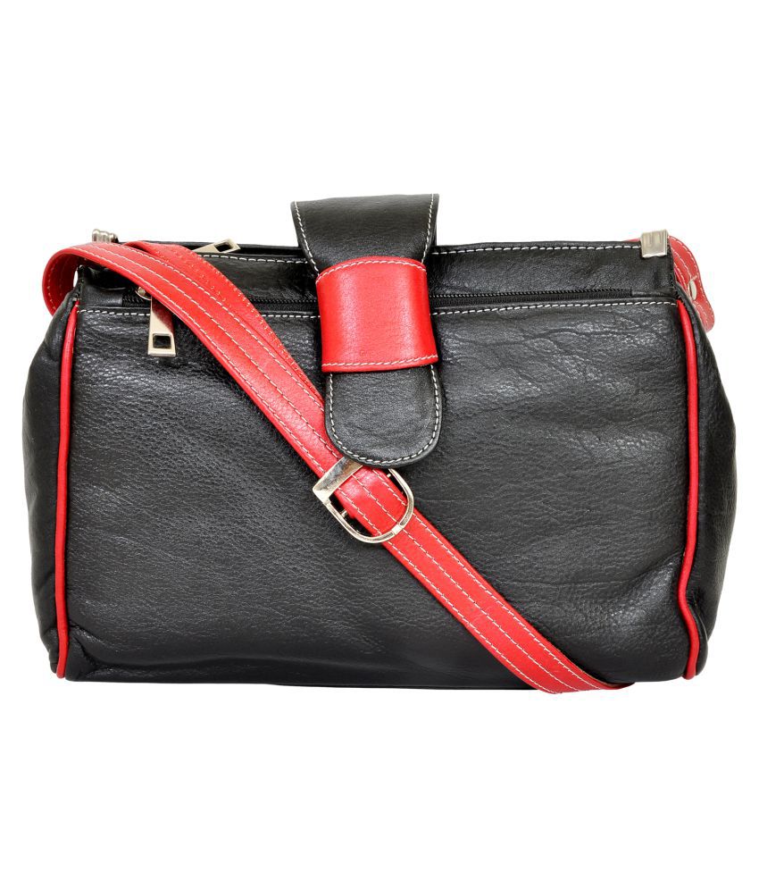 New Warrior Red Pure Leather Sling Bag - Buy New Warrior Red Pure ...
