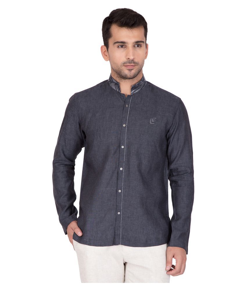 kleren chapell men's grey regular fit formal shirt