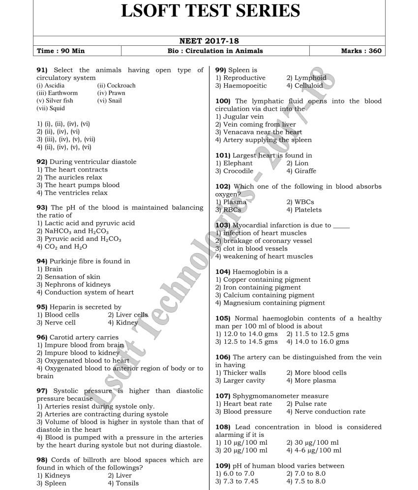 NEET 2018 BIOLOGY Postal Test series. Includes 30 Question Papers