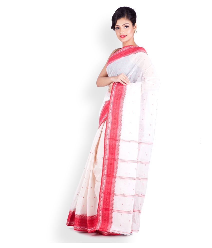 Sangam Kolkata White Bengal Handloom Saree Buy Sangam Kolkata White