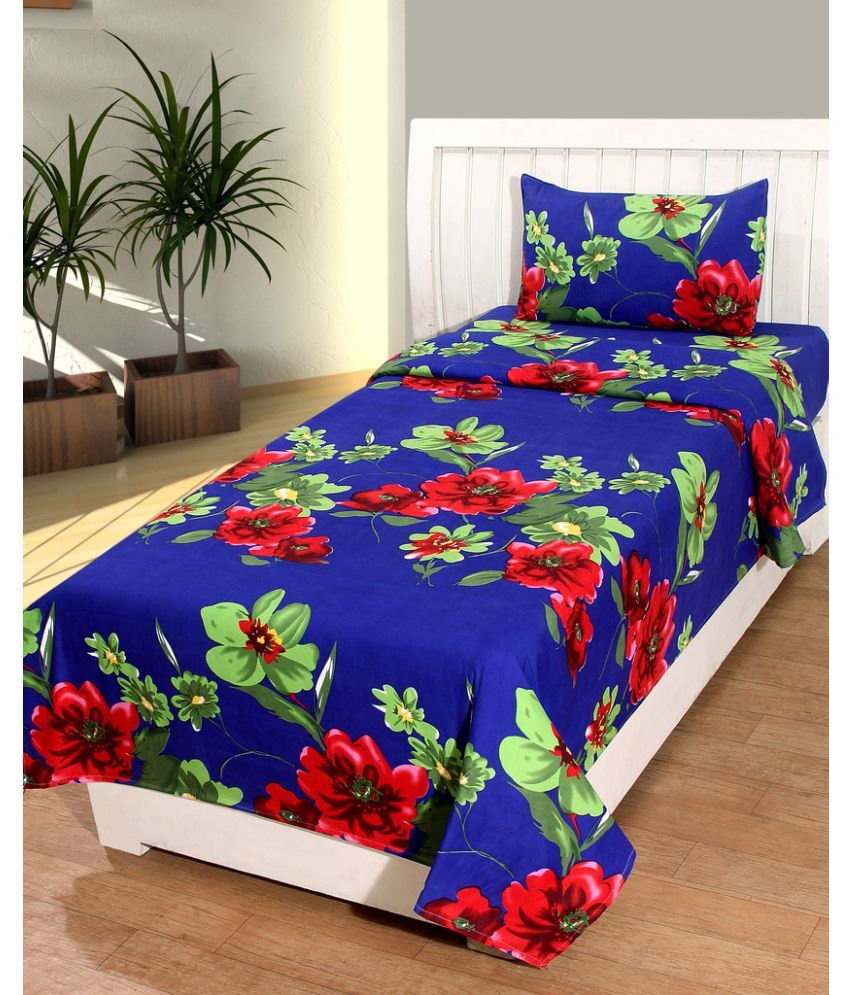 Bsb Trendz Cotton Single Bedsheet With 1 Pillow Cover Buy Bsb Trendz Cotton Single Bedsheet 9994