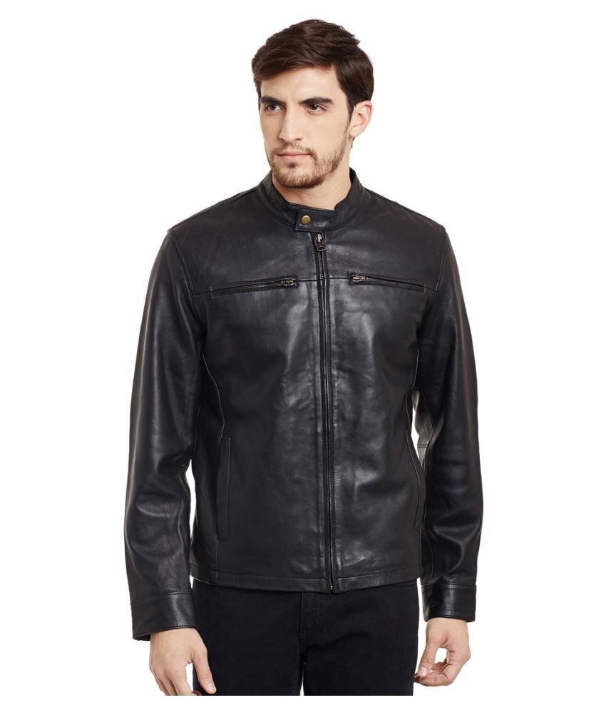 Justanned Black Leather Jacket - Buy Justanned Black Leather Jacket ...