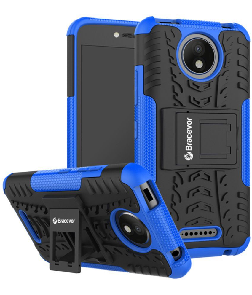     			Moto C Plus Shock Proof Case Bracevor - Blue