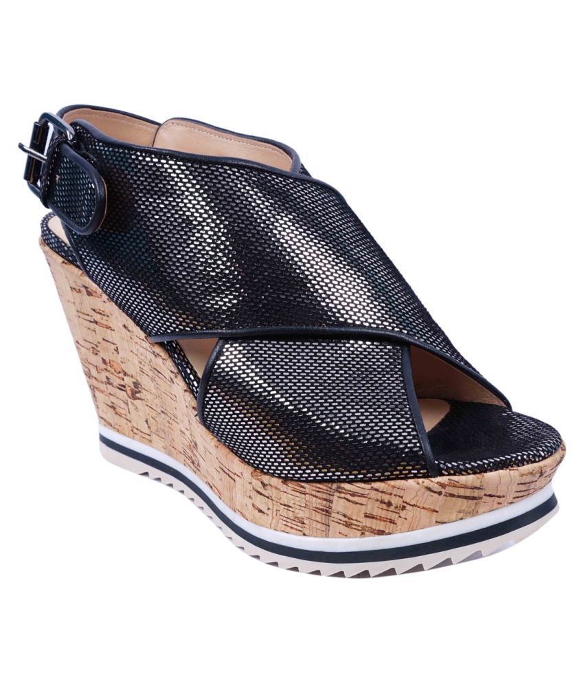 short black wedge heels
