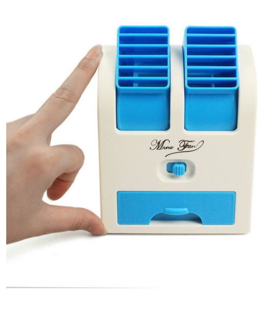     			DEFLOC Mini USB Fragrance Air Cooling Fan, Portable Desktop Air Conditioner Mini Air Cooler (Blue)