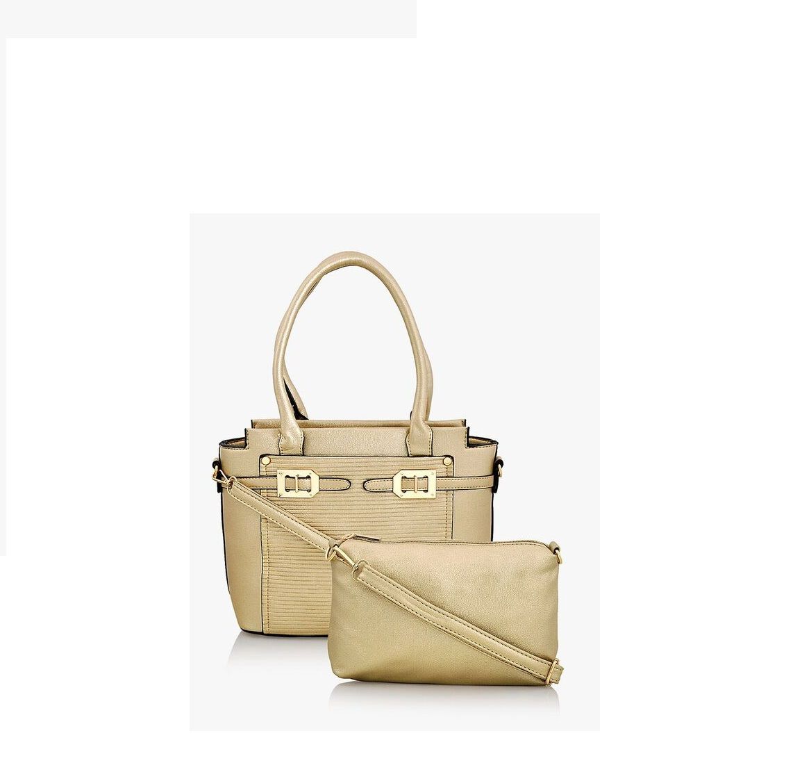 gold satchel handbag