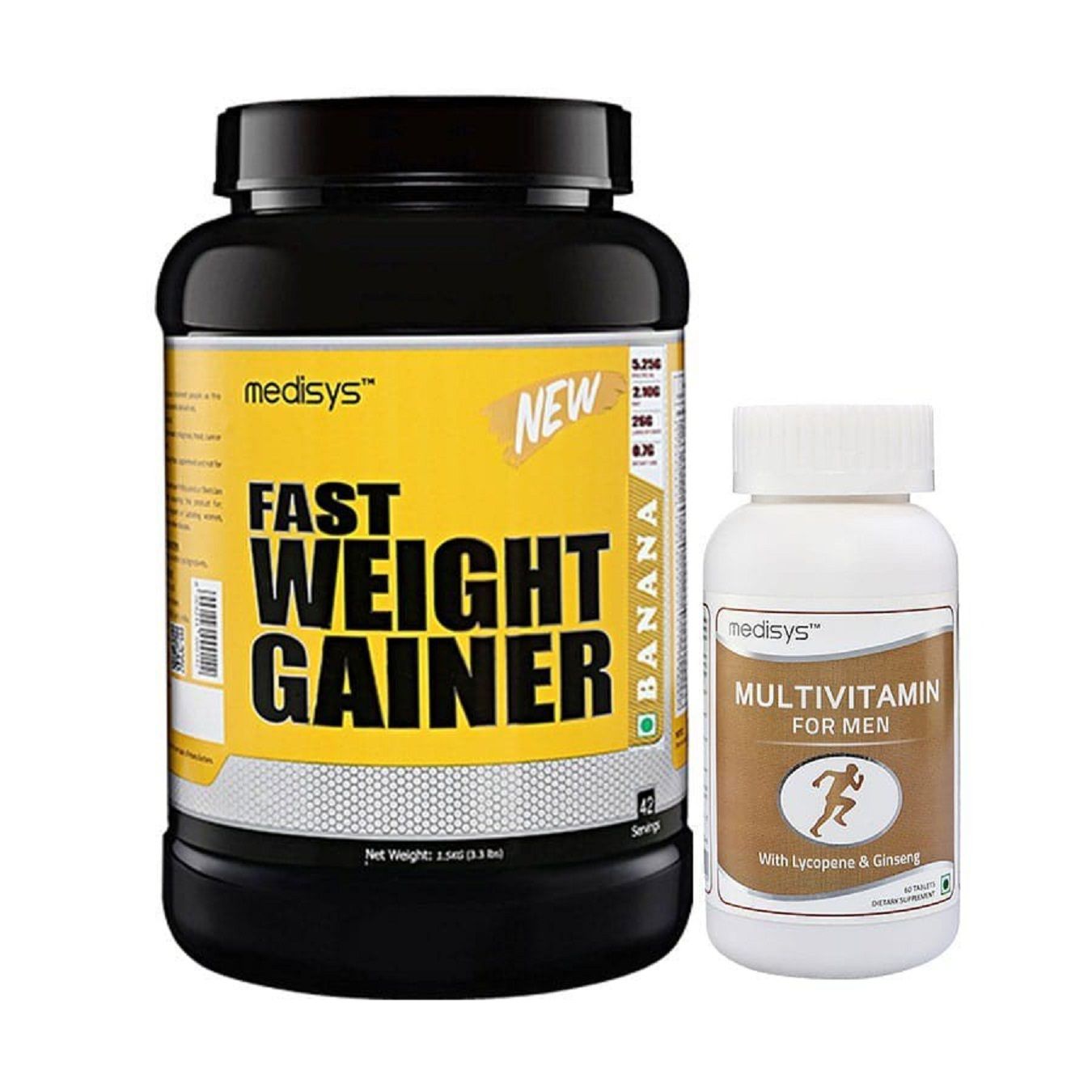 MEDISYS Fast Weight Gainer Banana Free Multivitamin 1 5 Kg Weight 