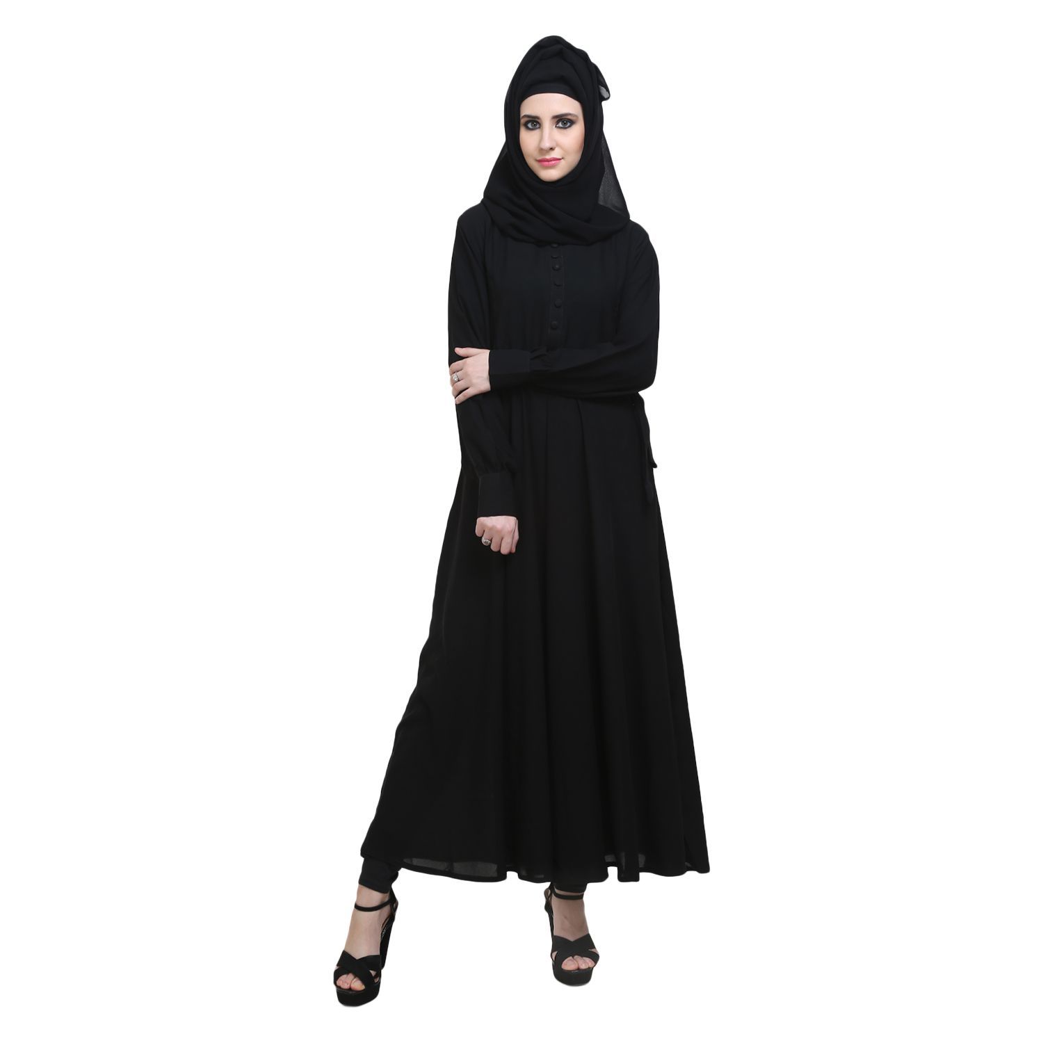AL40042 nice lace muslim cloths without hijabs ,islamic abaya ,chiffon lace fabric abaya-in 