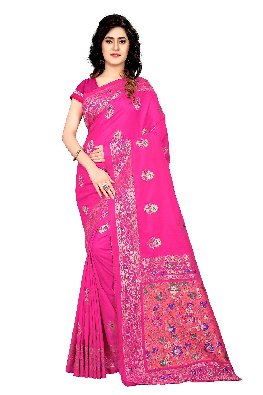 Shree Hari Creation pink Art Silk Saree - Buy Shree Hari Creation pink ...