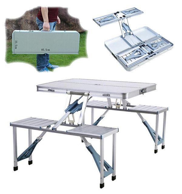 K Udos Enterrpise New Heavy Duty Aluminium Portable Folding Picnic K Udos Enterrpise New Heavy Duty Aluminium Portable Folding Picnic Table Chairs Set With Umbrella