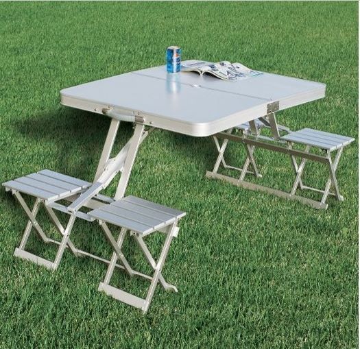 K Udos Enterrpise New Heavy Duty Aluminium Portable Folding Picnic K Udos Enterrpise New Heavy Duty Aluminium Portable Folding Picnic Table Chairs Set With Umbrella