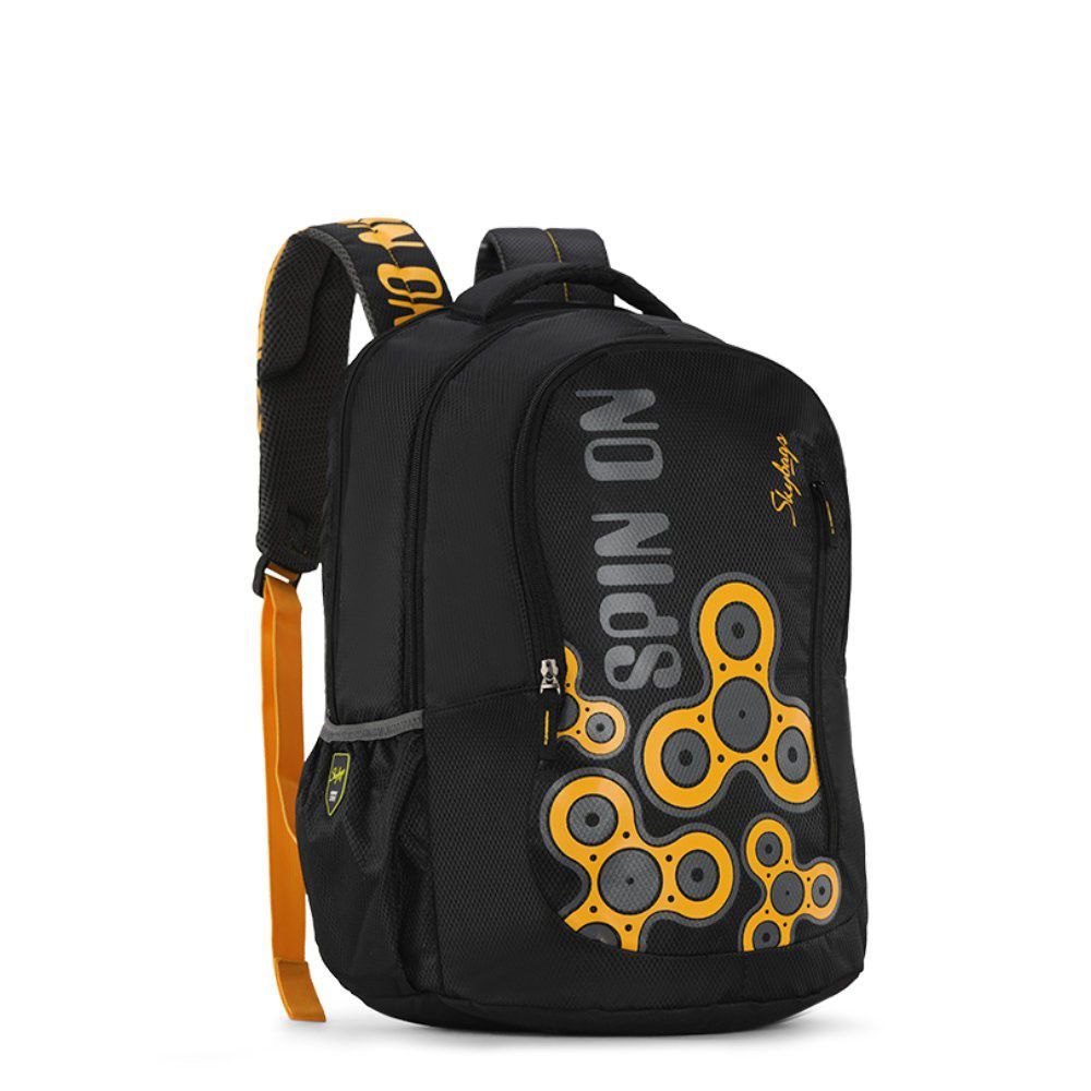 wildcraft men black printed rucksack