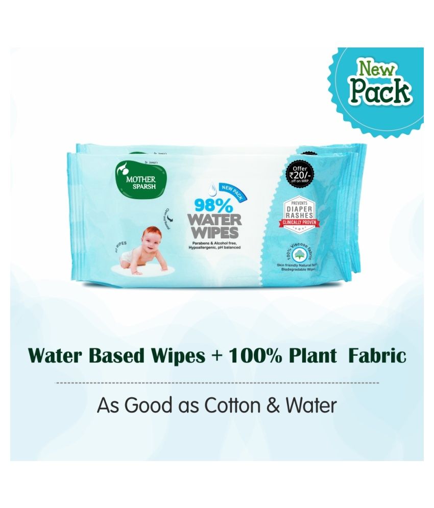 Mother Sparsh 98 Water Wipes 80pcs, Pack of 2 (Baby Wet Wipes) Buy