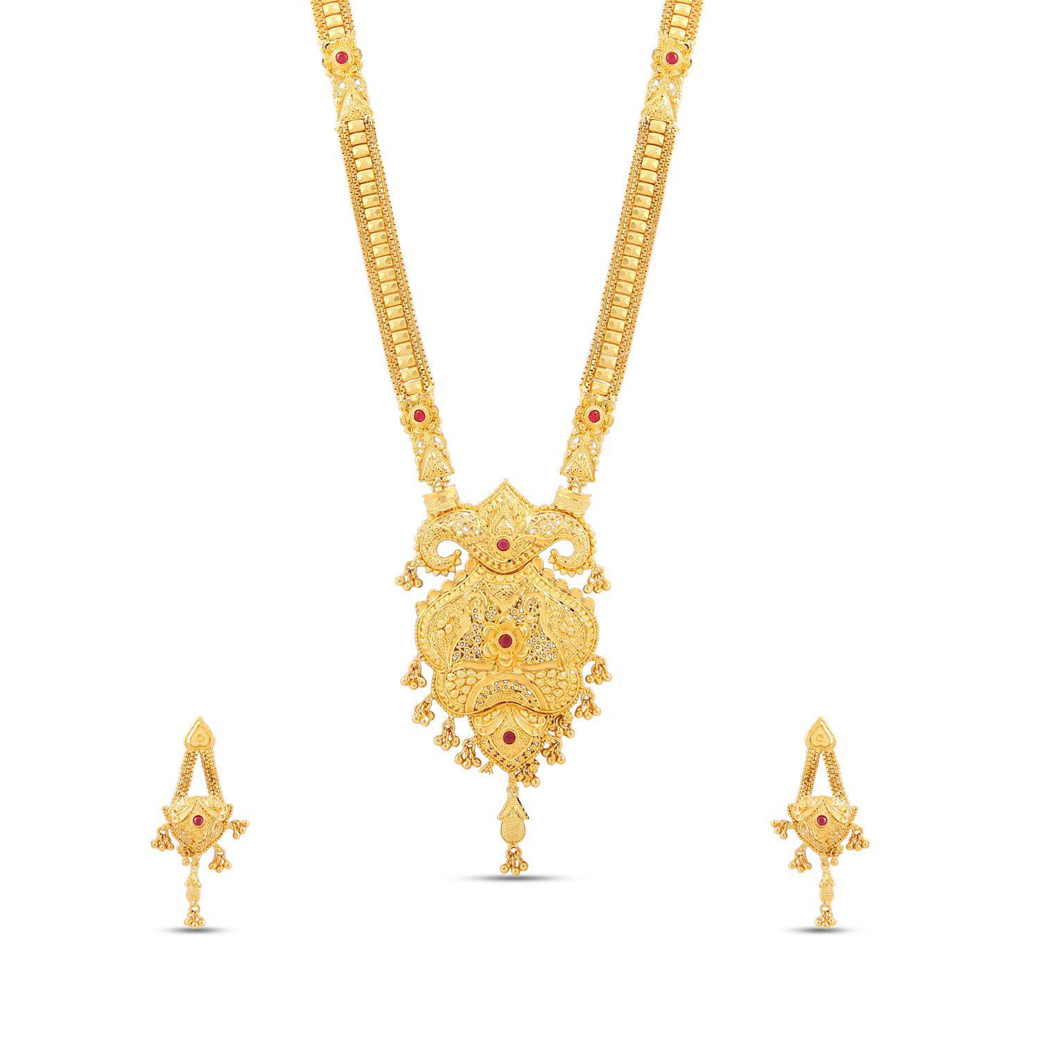 Jewlot (Group of Kalyani Covering)21k Gold Plated Long Necklace set for