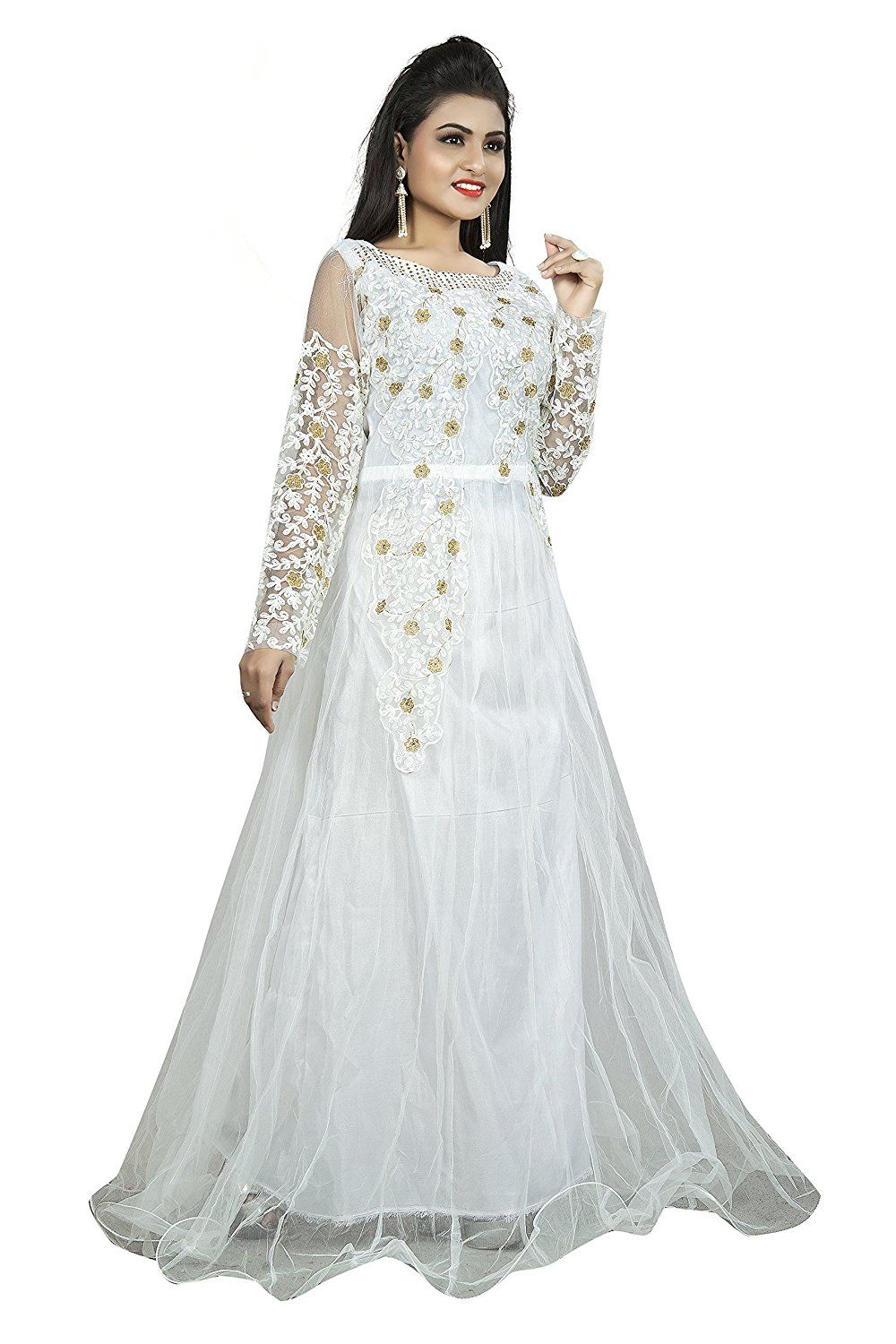 simple net gown design