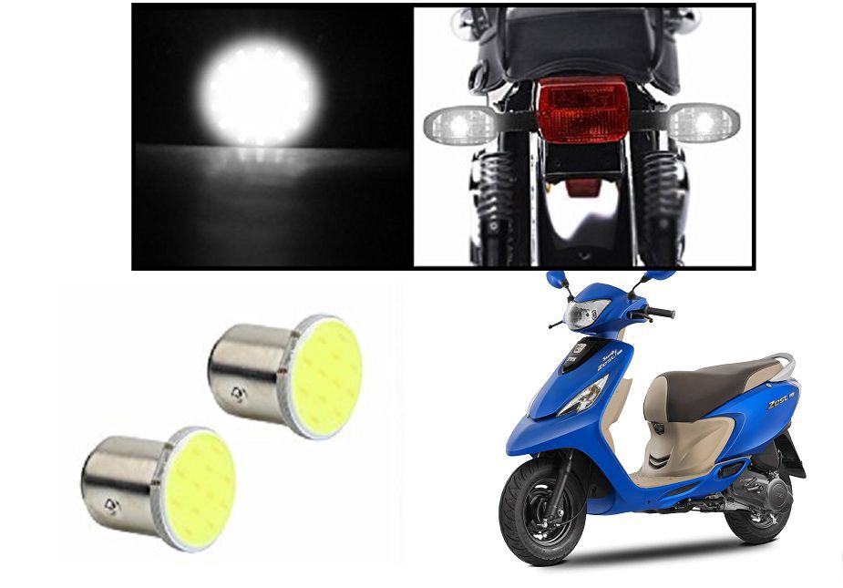 Himmlisch Bike Turn Indicator LED COB Bulbs WHITE Set Of 2 for TVS