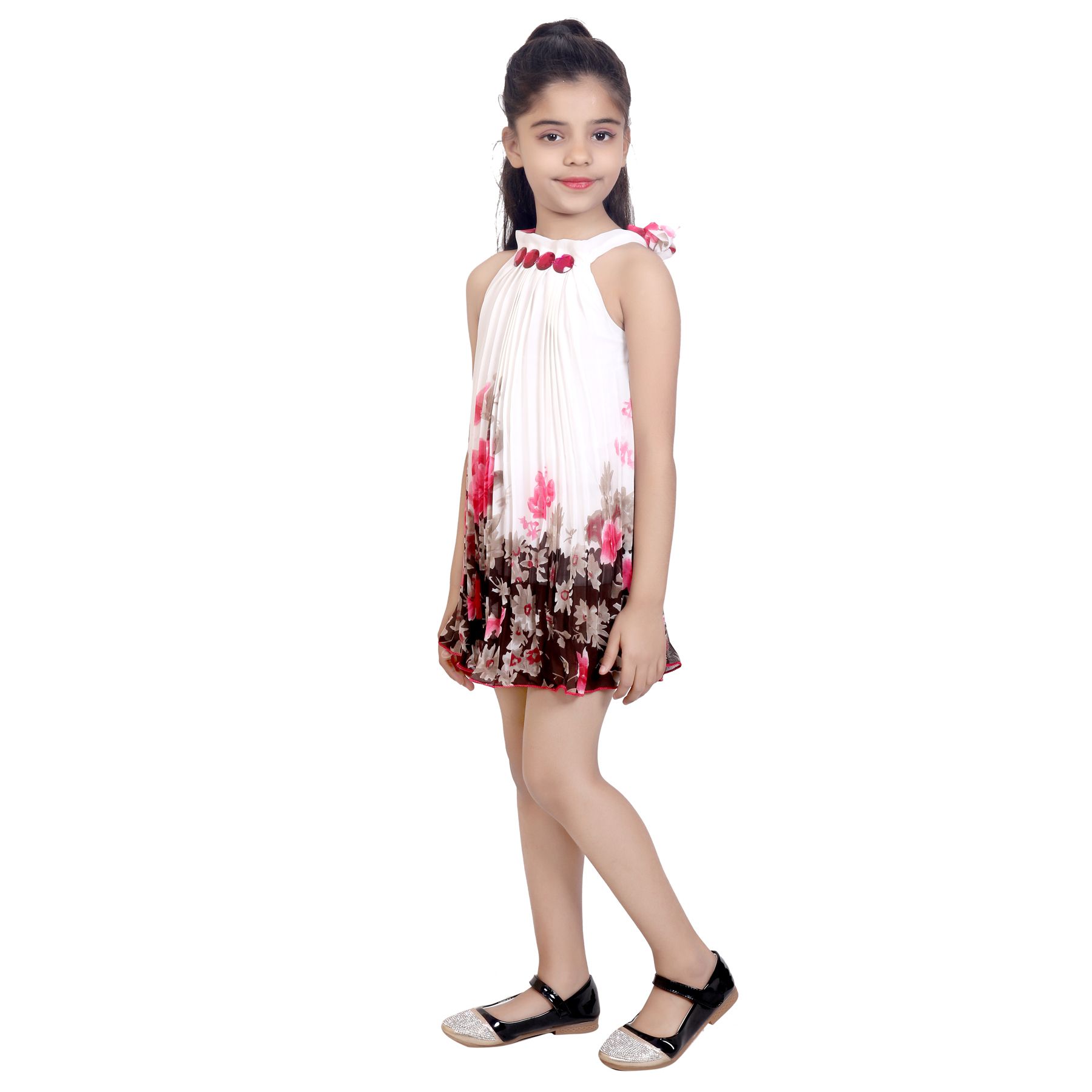 KBKIDSWEAR Girl's Net Summer Wear Stylish Sleeveless Frock - Buy ...