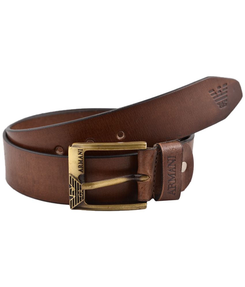 Armani AIX Brown Leather Casual Belts: Buy Online at Low Price in India ...