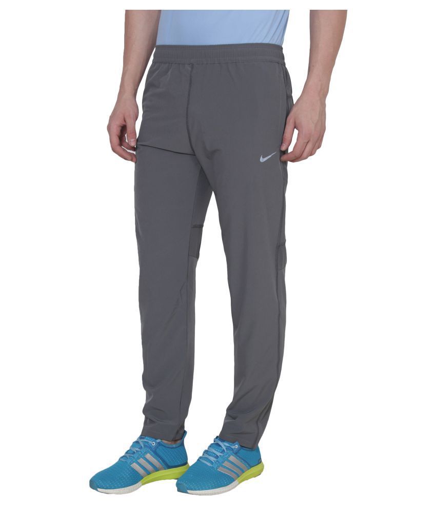 nike grey polyester lycra trackpants