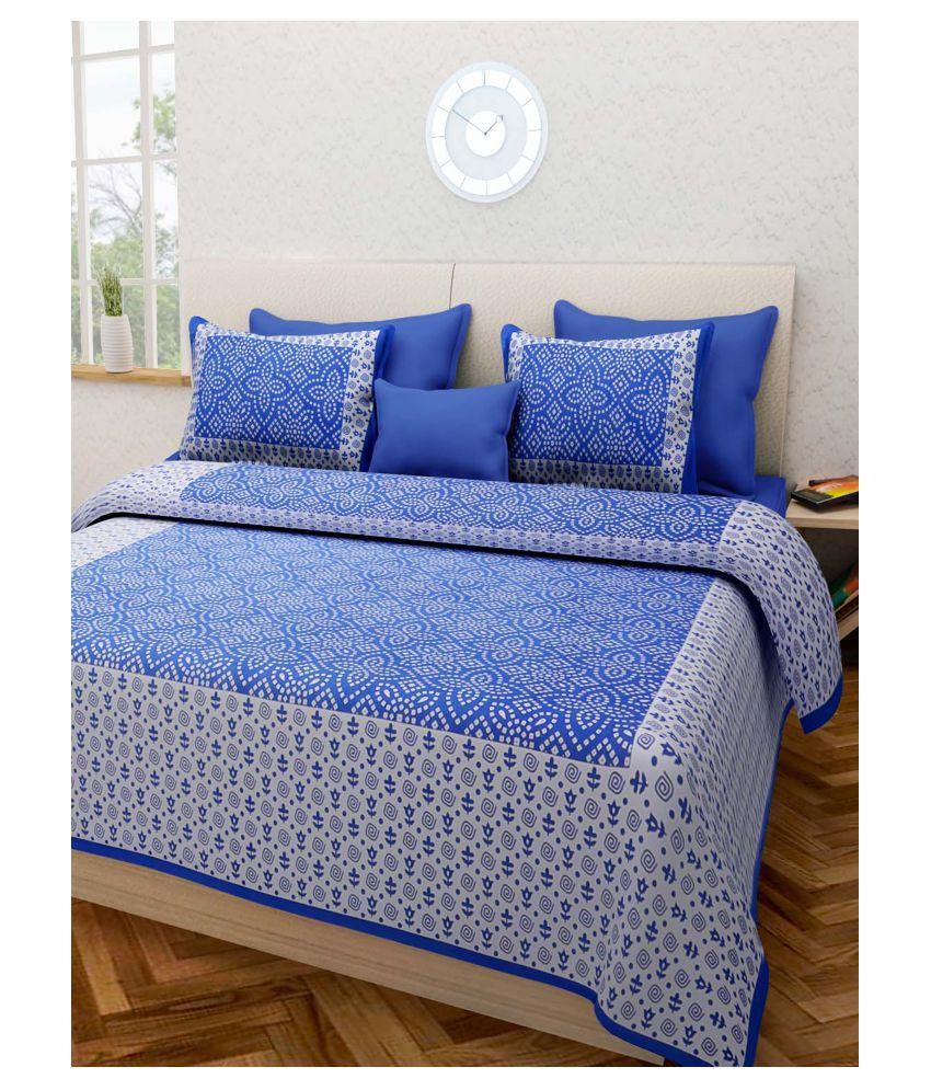     			Kismat Collection Cotton 1 Bedsheet with 2 Pillow Covers