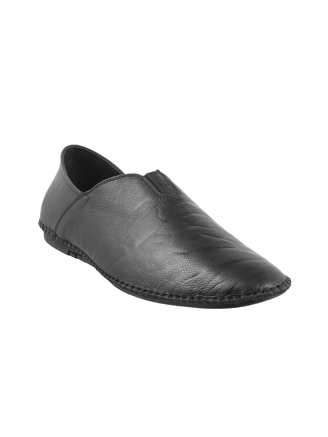     			METRO Slip On Genuine Leather BLACK Formal Shoes