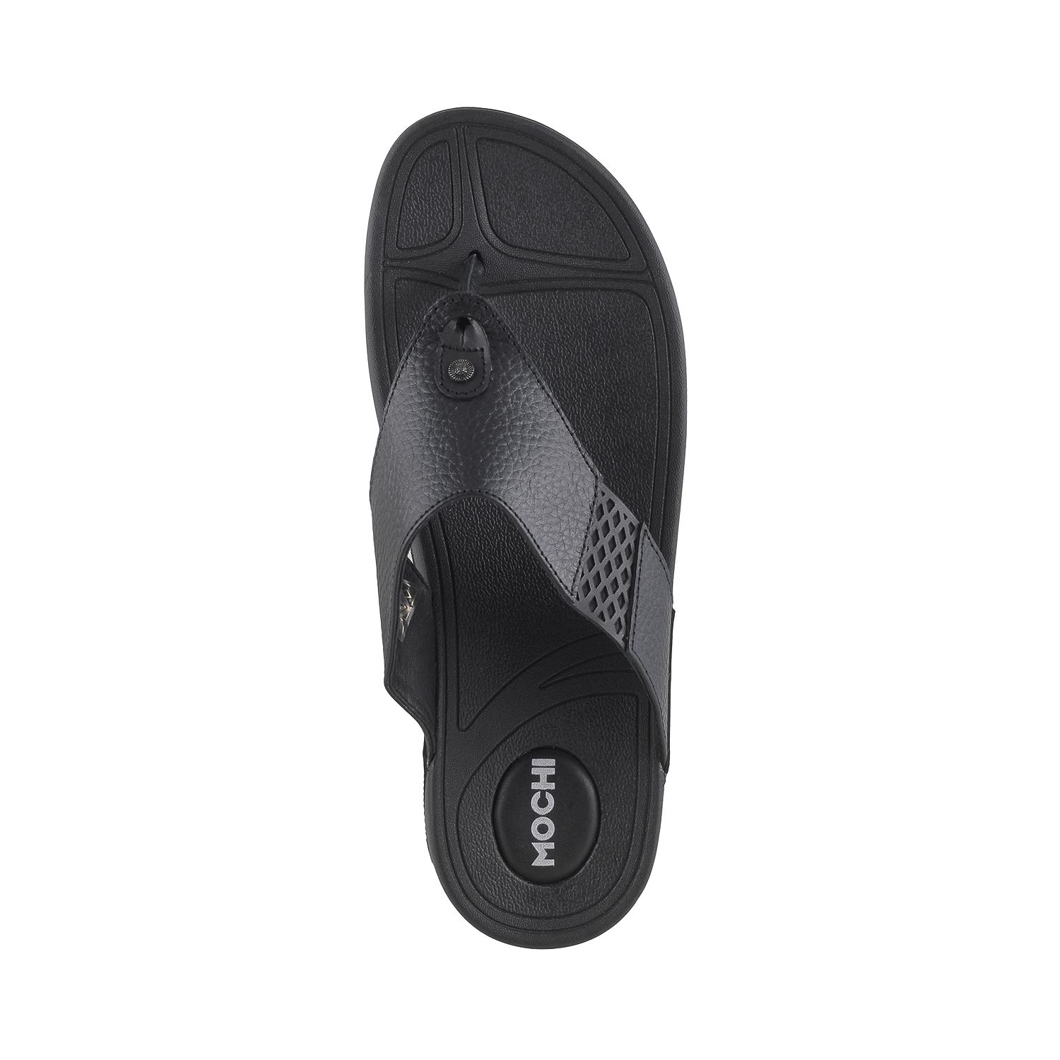 MOCHI MOCHI Men BLACK LEATHER BLACK Daily Slippers Price in India- Buy MOCHI MOCHI Men BLACK 